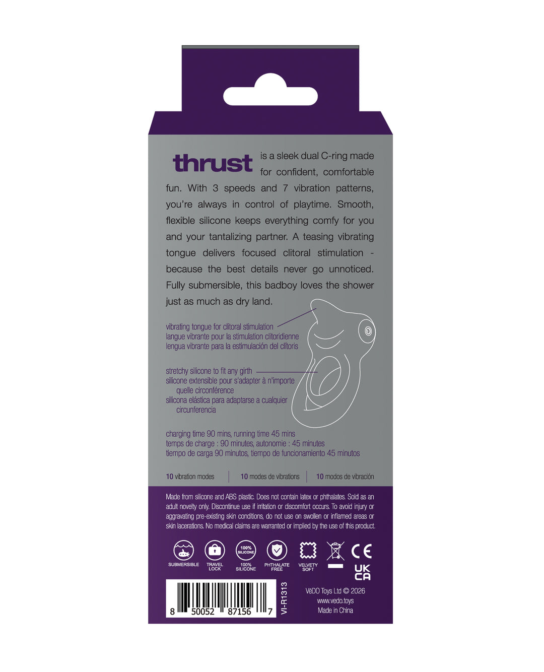 VeDO Thrust Rechargeable Dual C-Ring - Purple