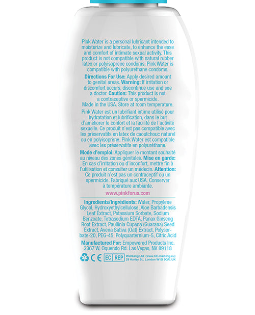 Pink Water Lube - 2.8 oz Flip Top Bottle