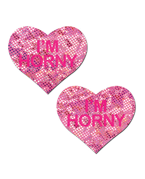 Pastease I'm Horny Heart - Pink/Red O/S