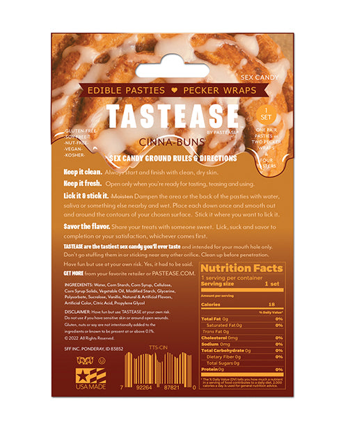 Pastease Tastease Edible Pasties &amp; Pecker Wraps - Cinna-Buns O/S