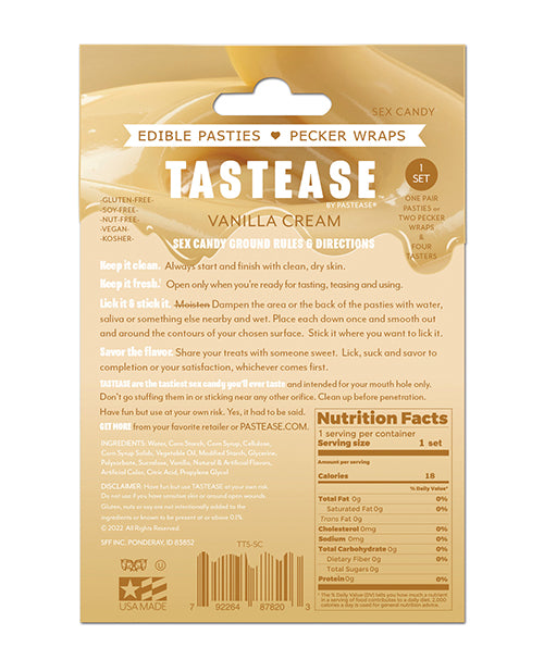 Pastease Tastease TEdible Pasties &amp; Pecker Wraps - Sweet Cream O/S