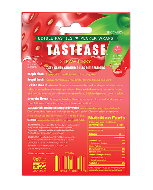 Pastease Tastease Edible Pasties &amp; Pecker Wraps - Strawberry O/S