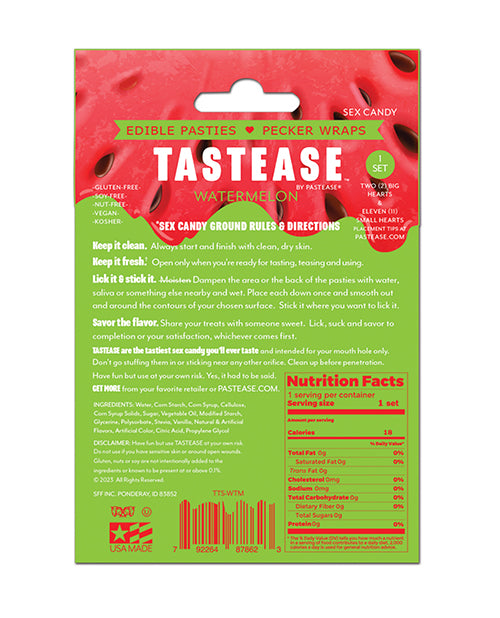 Pastease Tastease Edible Pasties &amp; Pecker Wraps - Watermelon O/S