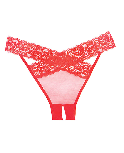 Adore Sheer &amp; Lace Desire Panty Red O/S