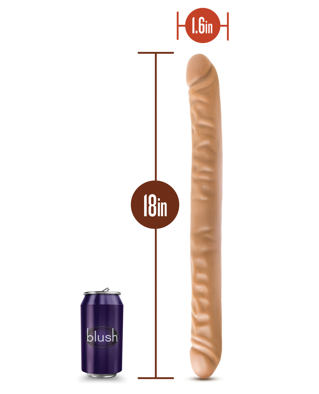Blush Dr. Skin 18" Double Dildo - Mocha