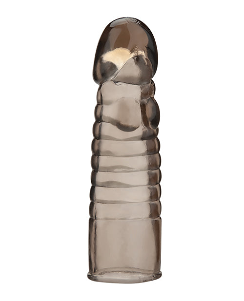 Blue Line C &amp; B 6" Ribbed Realistic Penis Enhancing Sleeve Extension - Smoke