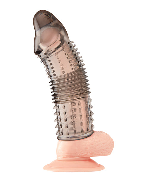 Blue Line C &amp; B 6.5" Triple Sensation Penis Enhancing Sleeve Extension - Smoke