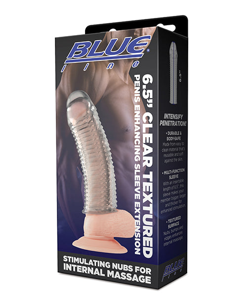 Blue Line C &amp; B 6.5" Textured Penis Enhancing Sleeve Extension - Clear