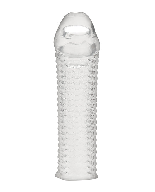 Blue Line C &amp; B 6.5" Textured Penis Enhancing Sleeve Extension - Clear