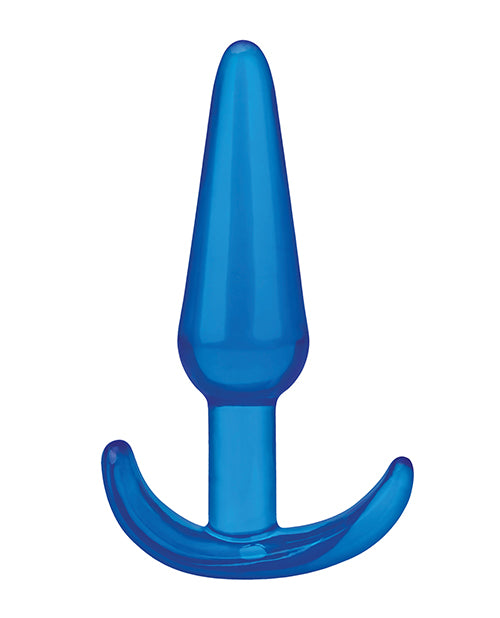 Blue Line C &amp; B 4.25" Slim Tapered Butt Plug - Jelly Blue