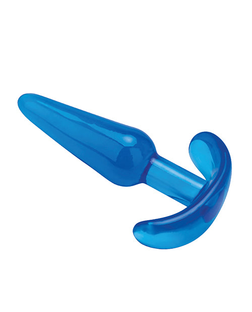 Blue Line C &amp; B 4.25" Slim Tapered Butt Plug - Jelly Blue