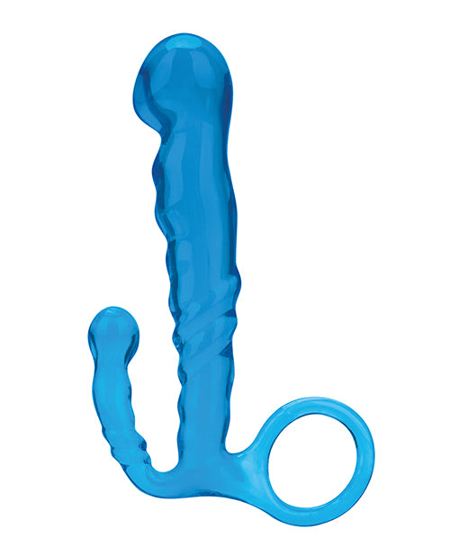 Blue Line C &amp; B 4.5" Beginners Prostate Massager - Jelly Blue