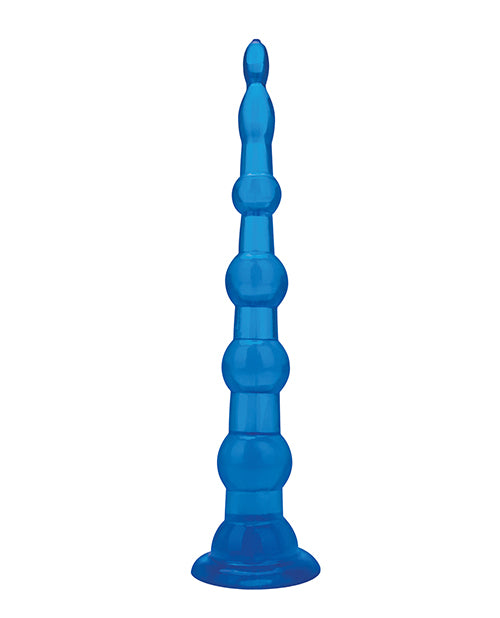 Blue Line C &amp; B 8.5" Anal Beads w/Suction Base - Jelly Blue