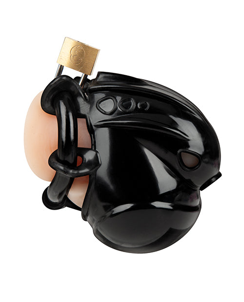 Full Restraint Silicone Cock &amp; Balls Chastity Device - 100% Coverage Black
