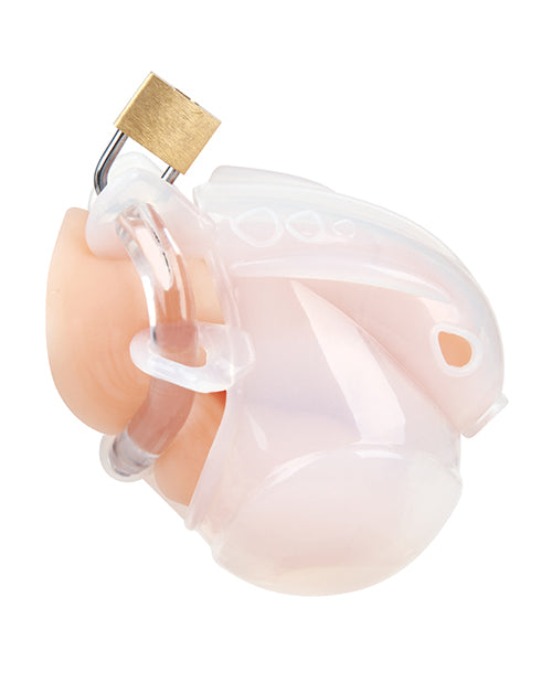 Full Restraint Silicone Cock &amp; Balls Chastity Device - 100% Coverage White