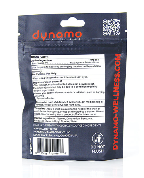 Dynamo Wellness Delay Wipe 4% - 6 Pack