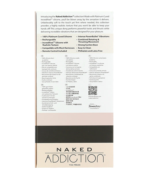 Naked Addiction The Freak 7.5" Rotating &amp; Thrusting Vibrating Dong - Ivory
