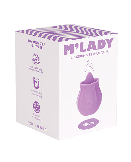 M'Lady Flickering Tongue &amp; Vibrating Clitoral Stimulator - Purple