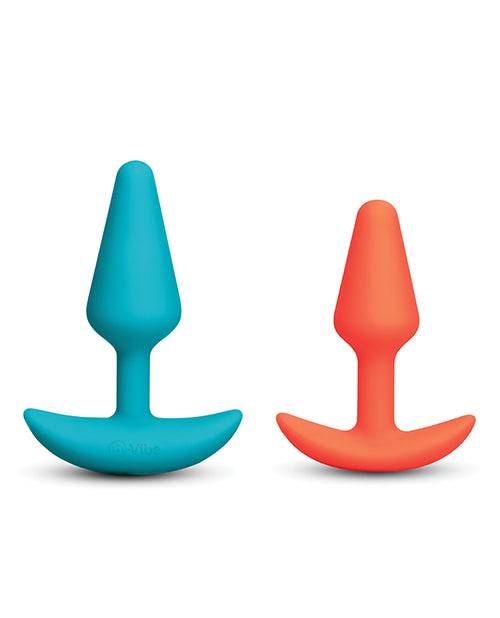 Anal Training Bundle 2-Piece Set Includes Beginner Plug &amp; Rechargeable Vibrating Plug w/Remote