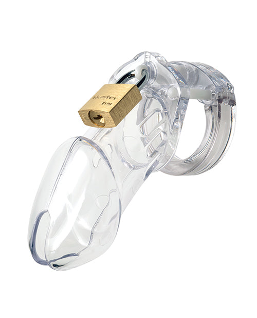 CB-6000 3 1/4" Cock Cage &amp; Lock Set - Clear