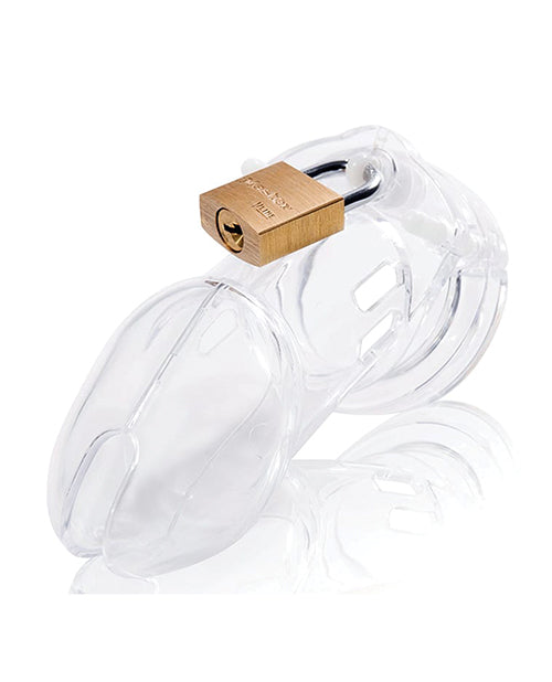 CB-6000 3 1/4" Cock Cage &amp; Lock Set - Clear