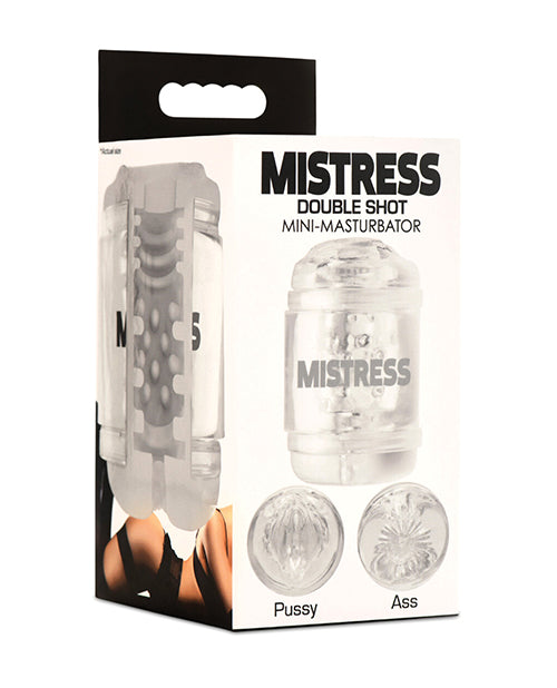 Curve Toys Mistress Double Shot Pussy &amp; Ass Mini Masturbator - Clear