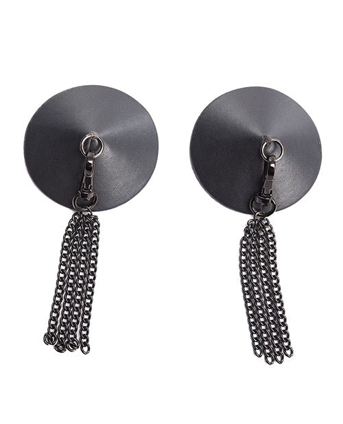 Pleasure Collection Gunmetal Glam Pasties w/Removeable Chain Tassels