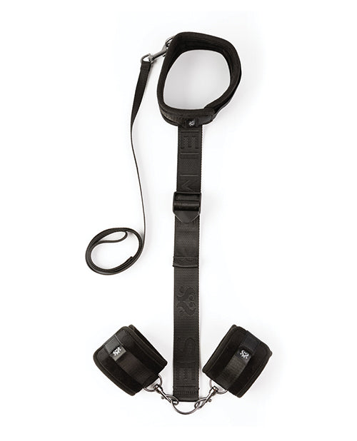 Sei Mio Neck Firmly in Check Adjustable Neck &amp; Wrist Restraint Kit - Black