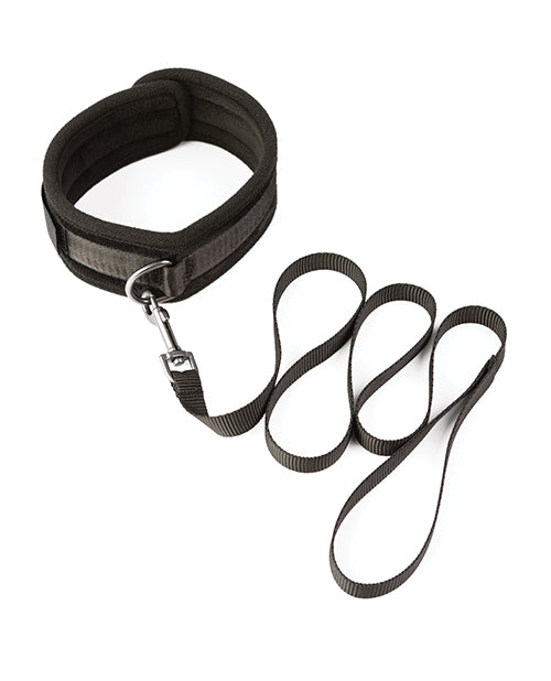 Sei Mio Take the Lead Padded Neck Collar &amp; Leash - Black