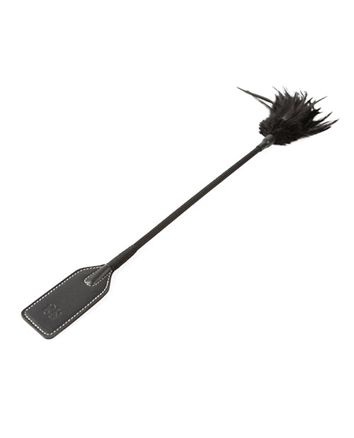 Sei Mio Slap &amp; Tickle Dual Ended Crop &amp; Tickler - Black