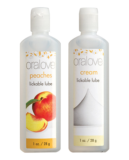 Oralove Delicious Duo Flavored Lube - Peaches &amp; Cream