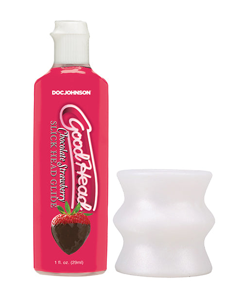 GoodHead Honeymoon Kit Includes Stroker &amp; Slick Head Glide - 1 oz Bottle Chocolate Strawberry