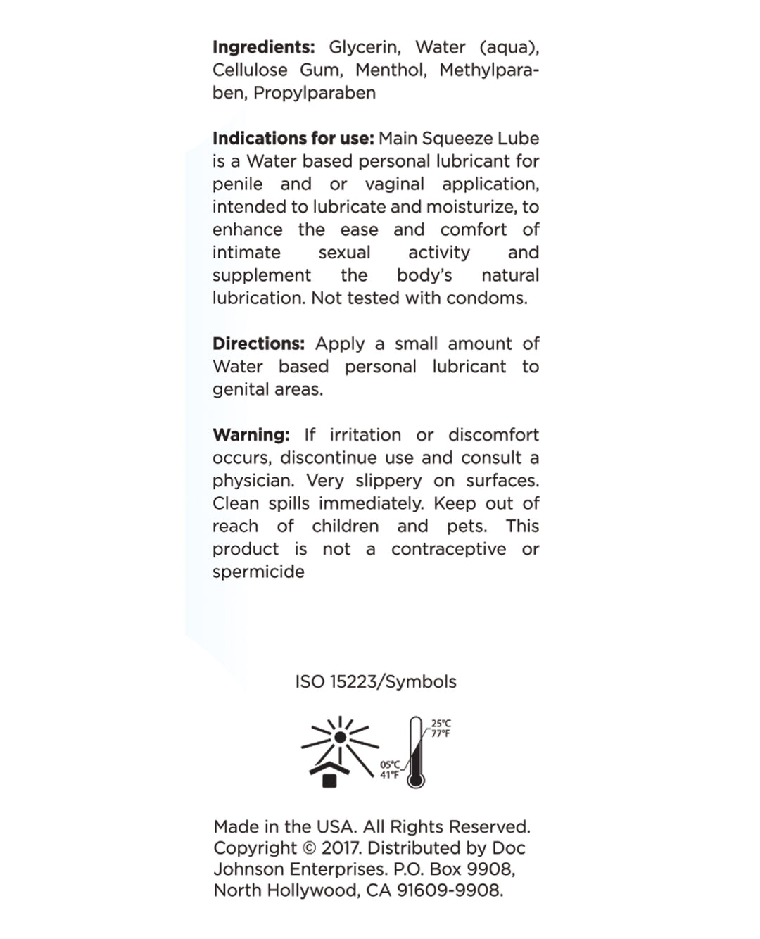 Main Squeeze Cooling/Tingling Water-Based Lubricant - 3.4 oz