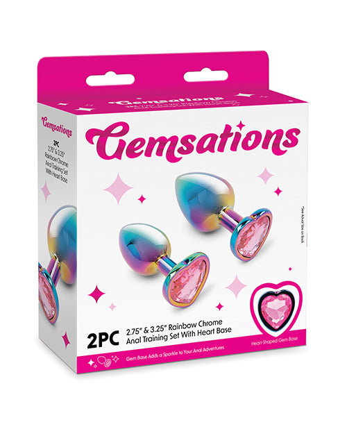 Gemsations 2 pc 2.75" &amp; 3.25" Chrome Anal Training Set - Rainbow