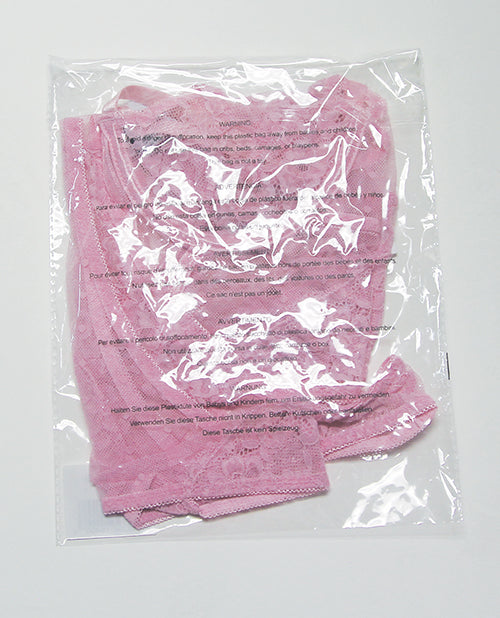 Julia Lace &amp; Dotted Mesh Cami Top w/Thong 2 pc Set - Baby Pink SM