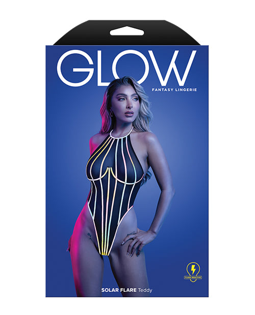 Solar Flare Flash Reflective Binding Halter Tie Teddy - Black M/L