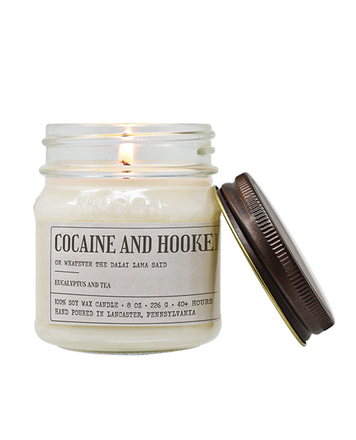 Cocaine And Hookers - Funny Candle 8 oz Soy Wax