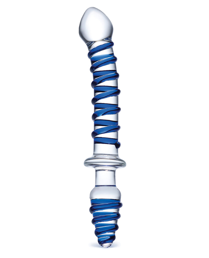 Glas 10" Mr. Swirly Double Ended Glass Dildo &amp; Butt P