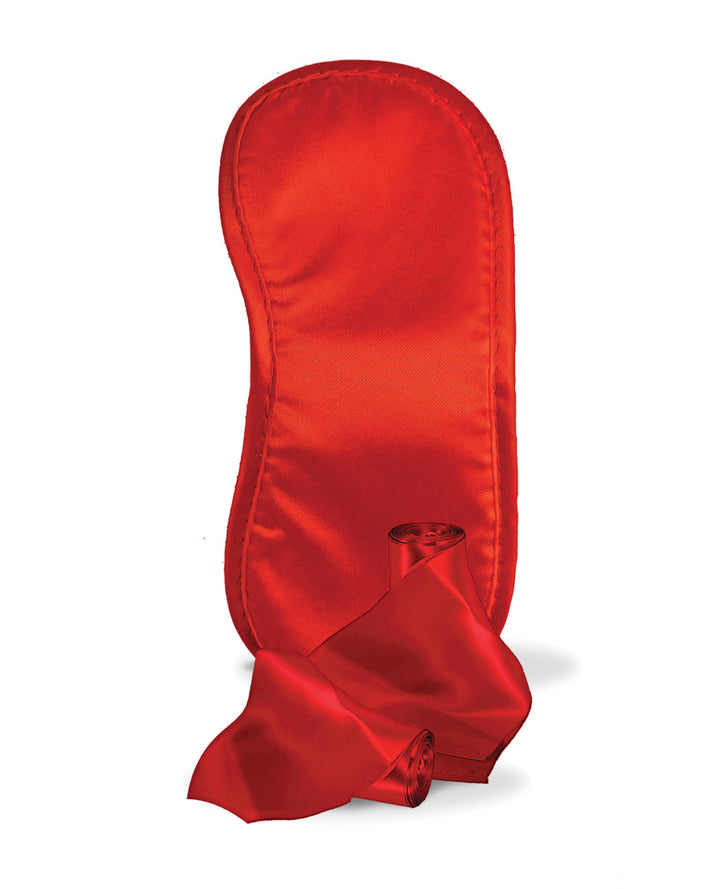 Pleasure Package We're Going to Need a Safe Word Satin Blind Fold, Wrist &amp; Ankle Sash - Red