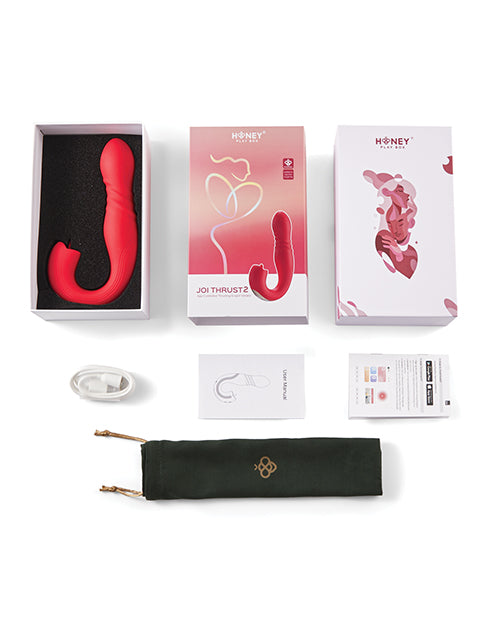 Joi Thrust 2 Thrusting G-Spot Vibrator &amp; Clit Licker - Red