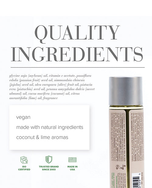 JO Naturals Massage Oil - Coconut &amp; Lime 4 oz Bottle