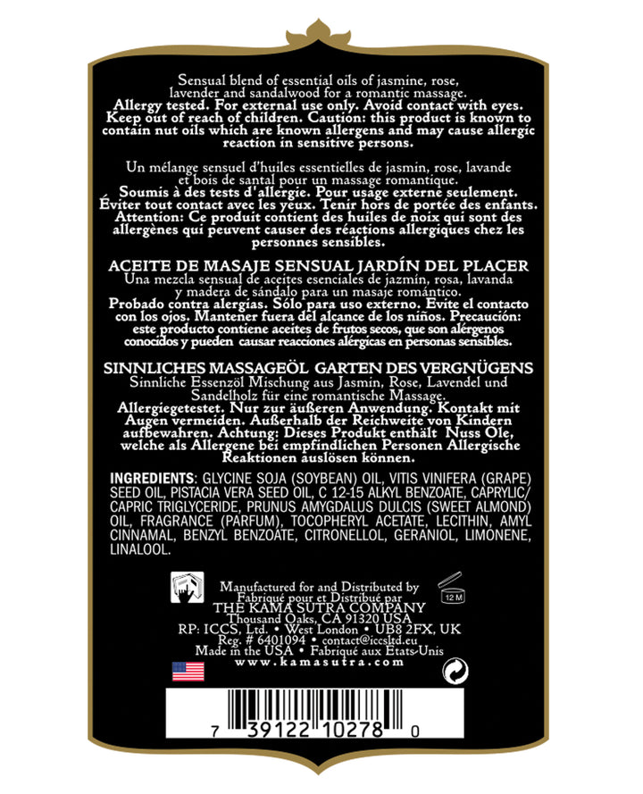 Kama Sutra Aromatics Massage Oil - 2 oz Pleasure Garden