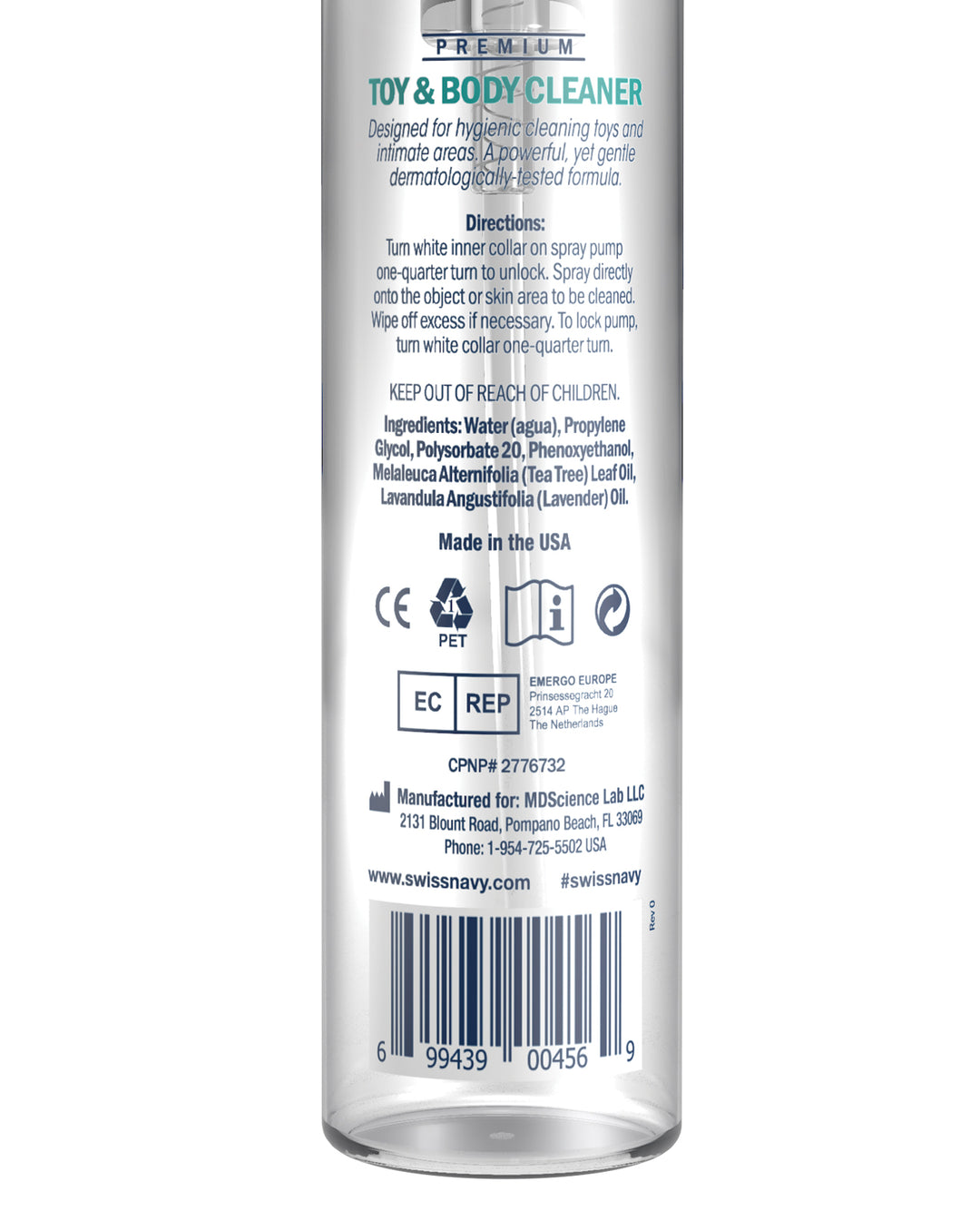 Swiss Navy Toy &amp; Body Foaming Cleaner - 7 oz