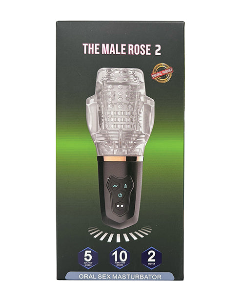The Male Rose 2 Sucking &amp; Vibrating Blow Job Sucker - Black