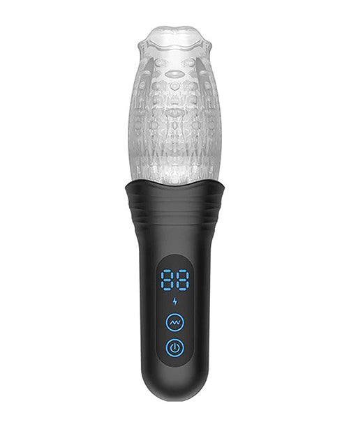The Male Rose Pro Thrusting Rotating &amp; Vibrating 3D Masturbator - Black