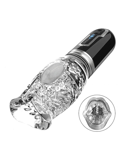 The Male Rose 3 Thrusting, Rotating &amp; Vibrating Oral Sex Masturbator - Black