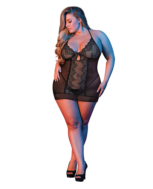 Sexy Time Sophia Chemise &amp; G-String Black QN