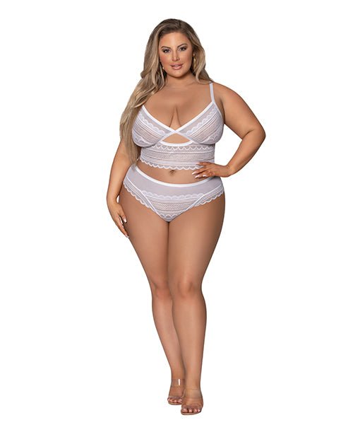 Modern Romance Bralette &amp; Cheeky Hipster White 2X