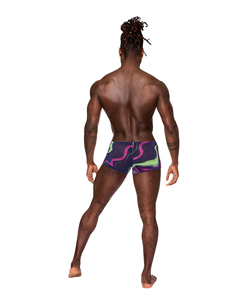 Galactic Sheer Poly Spandex Mini Short Multi Color LG