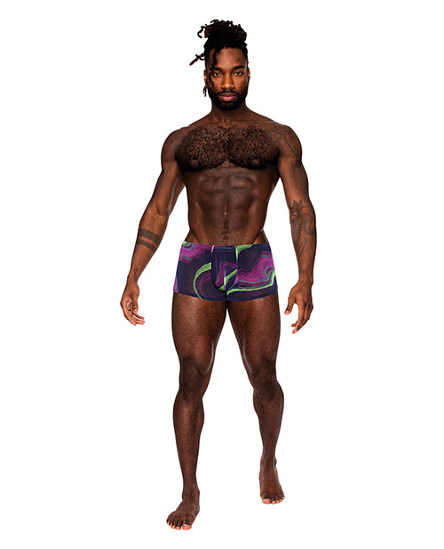 Galactic Sheer Poly Spandex Mini Short Multi Color XL